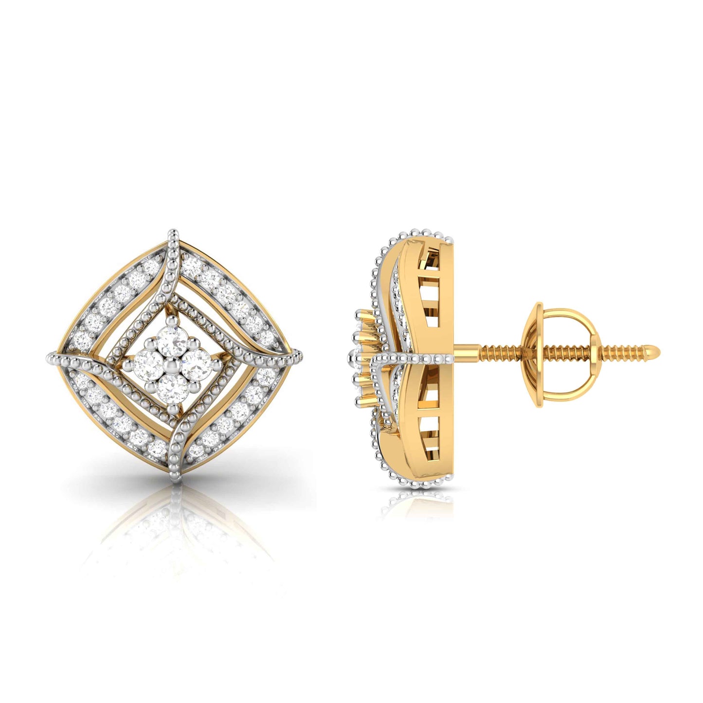 Senco Gold & Diamonds Desiring Charm Diamond Studs Earrings : Amazon.in:  Fashion